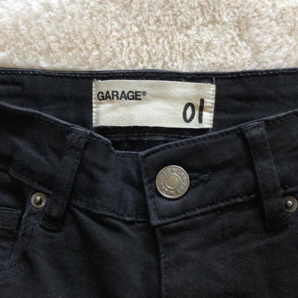 GARAGE black ripped skinny mid rise jeans - Picture 3 of 7